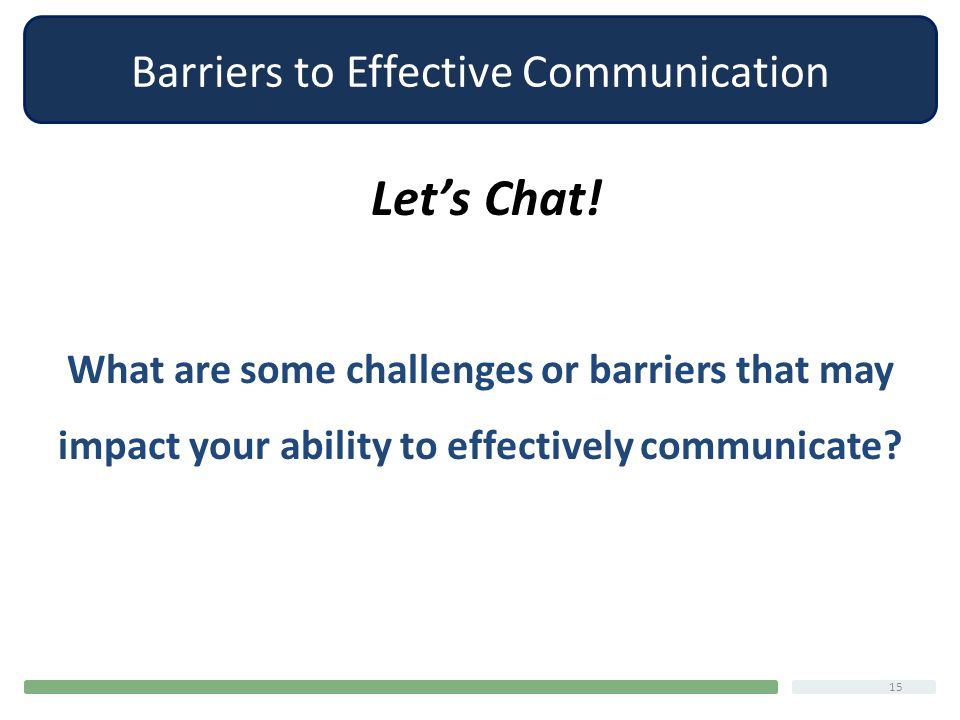 Identifying Barriers to Planning